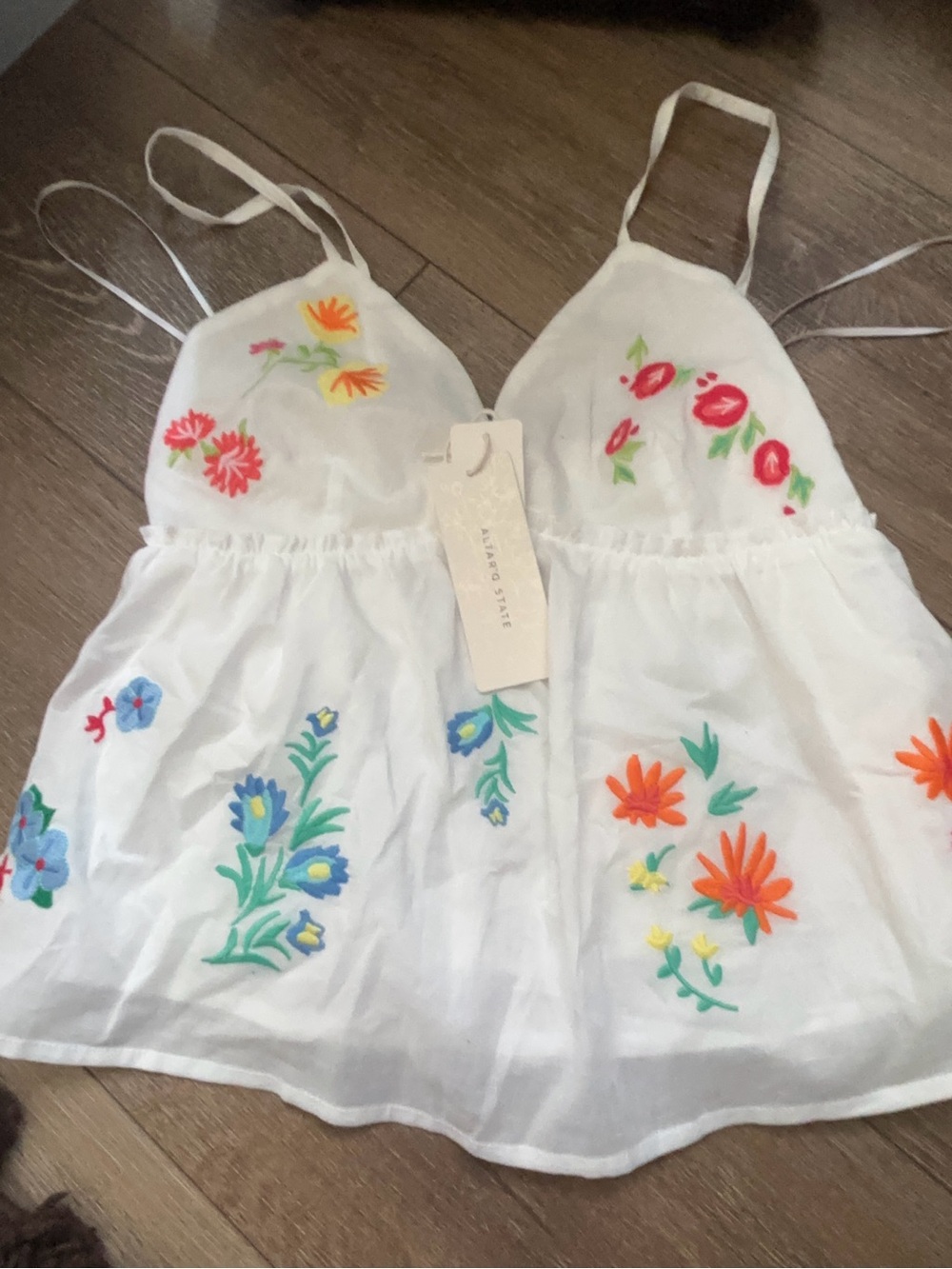 Altar’d State White Floral Embroidered Mini Dress NWT